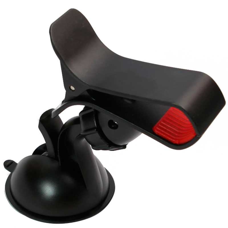 Soporte de Parabrisas Rótula Ajustable 360 con Pinza para Teléfonos Móviles Smartphones GPS Negro Luna Coche GF91039