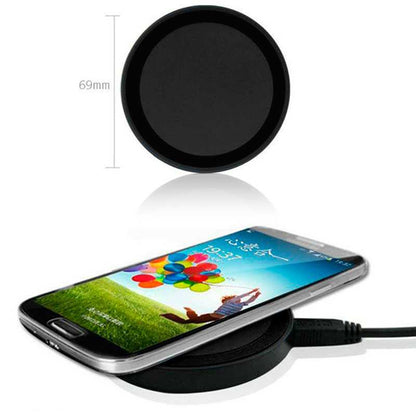 Base Cargador Inalambrico Wireless Negro para Teléfonos Móviles Smartphones