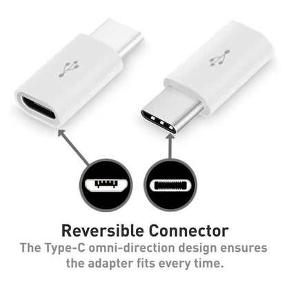 Adaptador Micro USB 5 Pines Hembra a Tipo C Macho Blanco para Telefonos Moviles Smartphones Tablets