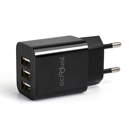 Cargador de Pared EU, 3 Puertos USB de 5v, 2.4A, 10W, Cargador para Smartphones, Adaptador de Corriente para Enchufe USB, Carga