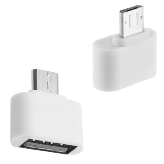 Mini Adaptador Micro USB a USB 2.0 OTG Android para Smartphones Tablets Samsung Blanco