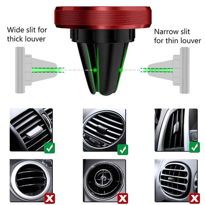 Soporte Magnetico para Rejilla de Coche con Iman Potente Telefono GPS Rojo