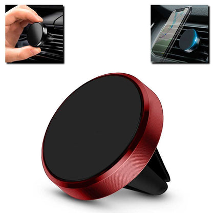 Soporte Magnetico para Rejilla de Coche con Iman Potente Telefono GPS Rojo