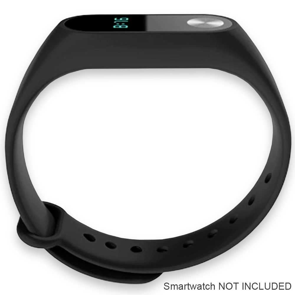 Correa de Repuesto Compatible con Xiaomi Mi Smart Band 2 Negra Recambio Silicona Suave Flexible Pulsera Brazalete