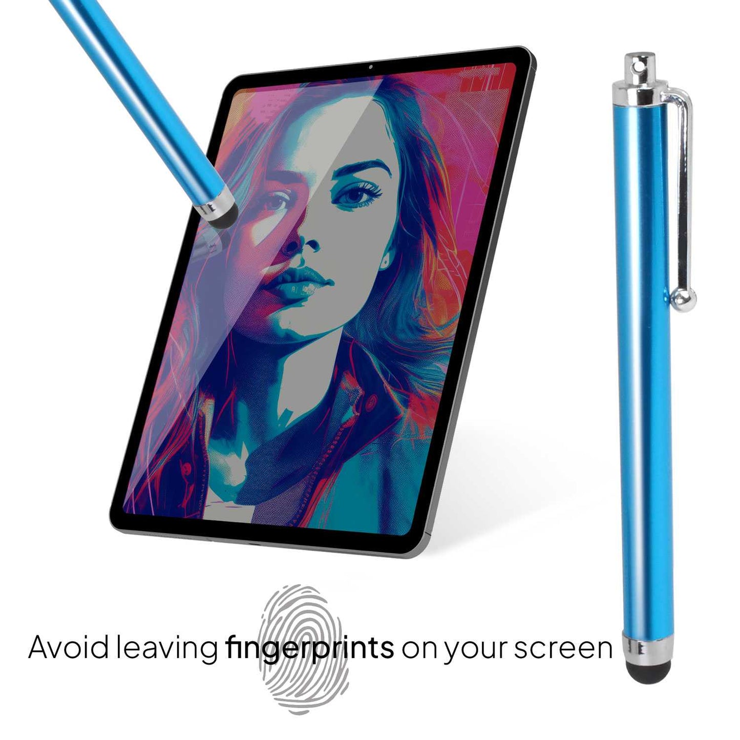 Lápiz para Pantalla Táctil, Lápiz Capacitivo Azul Claro para Tablet/iPad/iPhone/Smartphone/Android/IOS, Bolígrafo Táctil