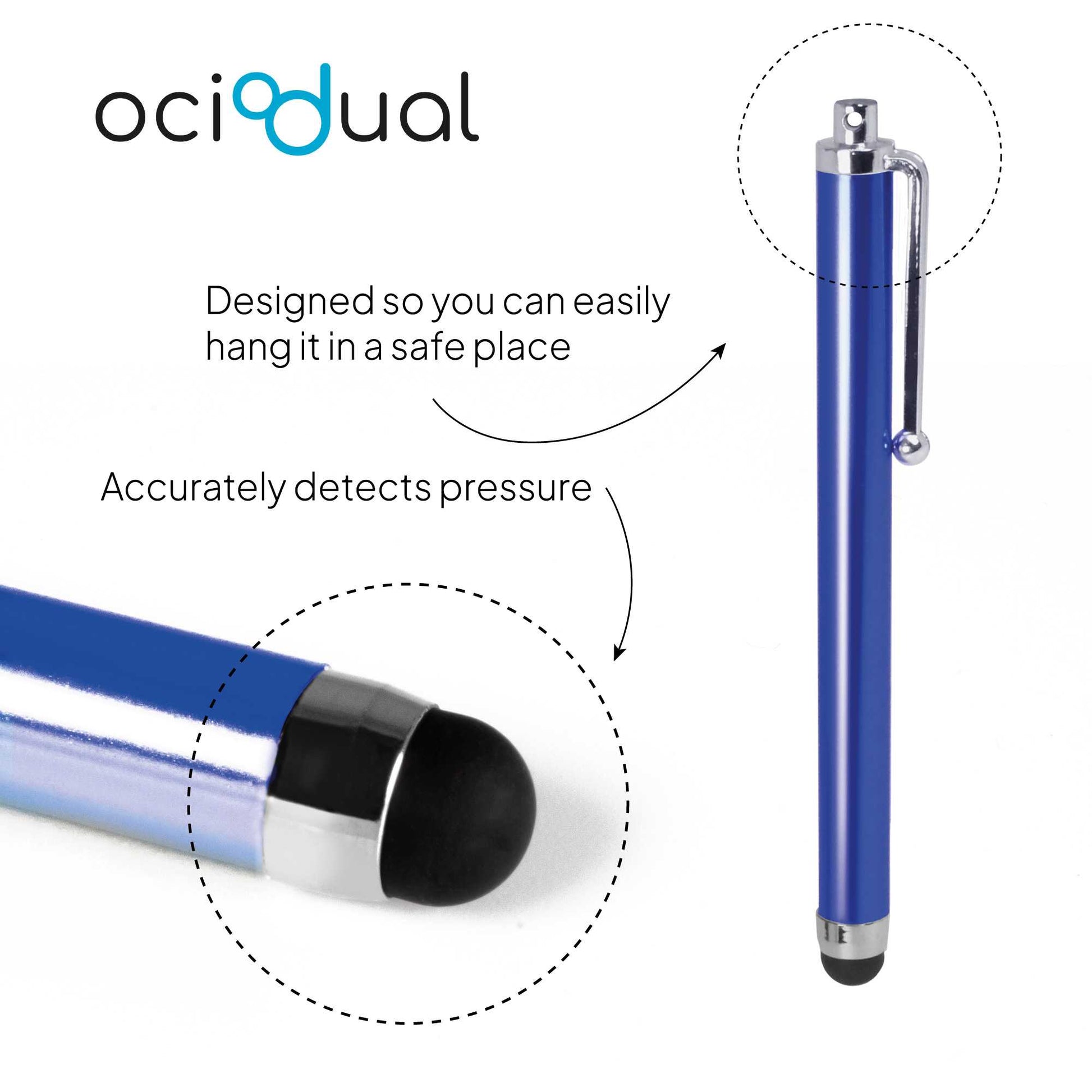 Lápiz para Pantalla Táctil, Lápiz Capacitivo Azul Oscuro para Tablet/iPad/iPhone/Smartphone/Android/IOS, Bolígrafo Táctil