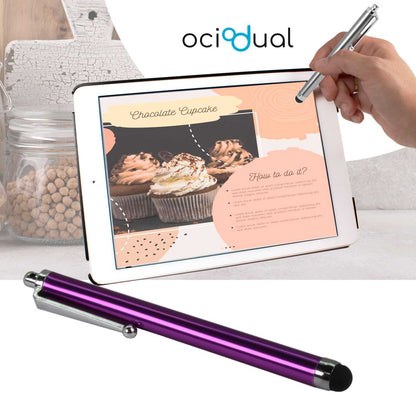 Lápiz para Pantalla Táctil, Lápiz Capacitivo Morado para Tablet/iPad/iPhone/Smartphone/Android/IOS, Bolígrafo Táctil