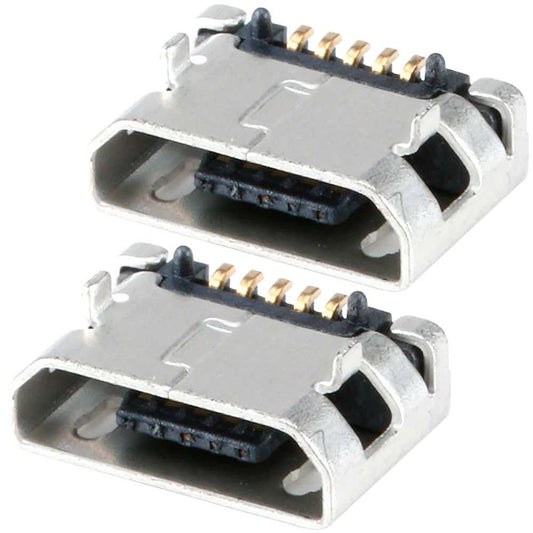 2 Conectores Micro USB B Hembra de 5 Pines Recambio Reemplazo Repuesto Conector Listo para Soldar SMD Raspberry PiC DIY