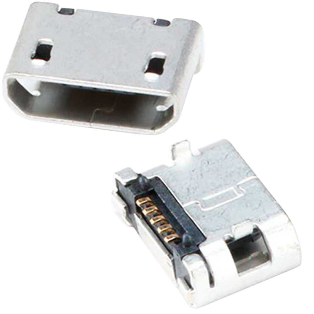 2 Conectores Micro USB B Hembra de 5 Pines Recambio Reemplazo Repuesto Conector Listo para Soldar SMD Raspberry PiC DIY