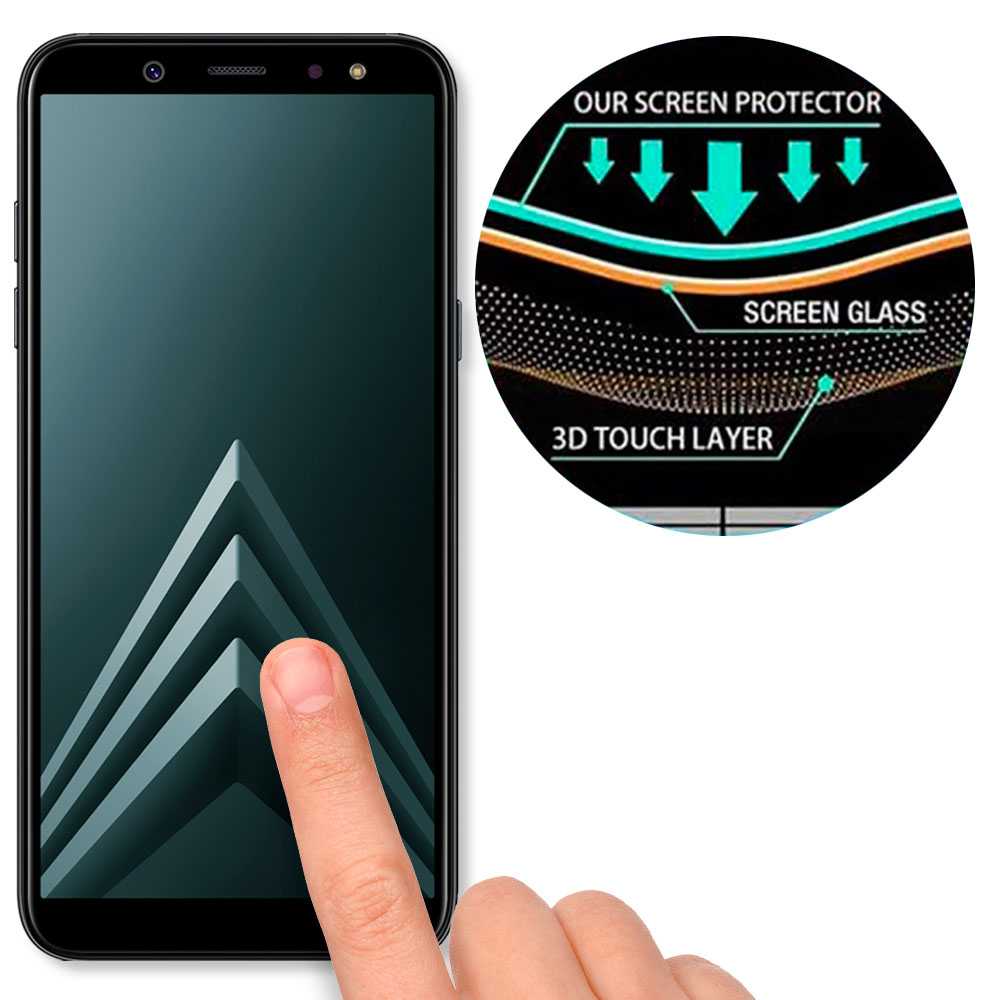 Protector de Pantalla para Samsung Galaxy A6 2018 Cristal Templado Premium 9H 2.5D Vidrio Plano Anti Golpes Arañazos