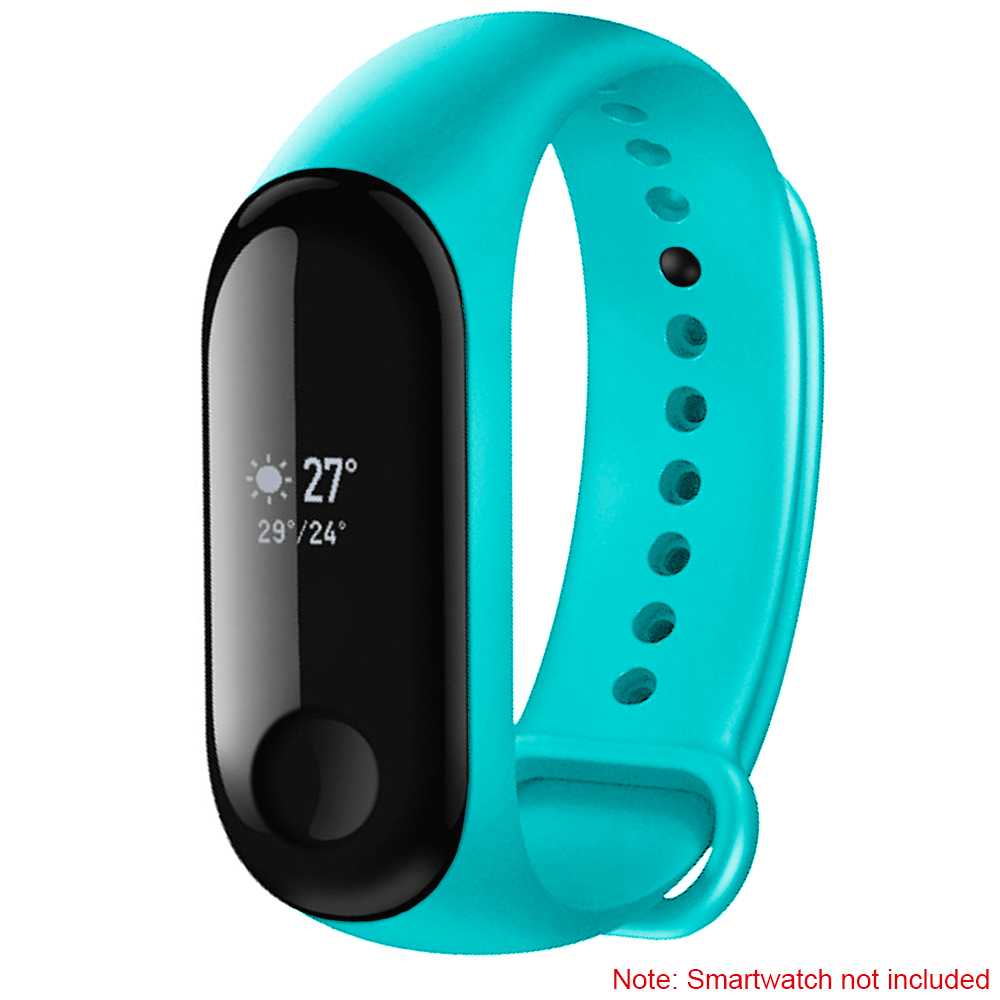 Correa de Repuesto Compatible con Xiaomi Mi Smart Band 3 4 Turquesa Recambio Silicona Suave Flexible Pulsera Brazalete