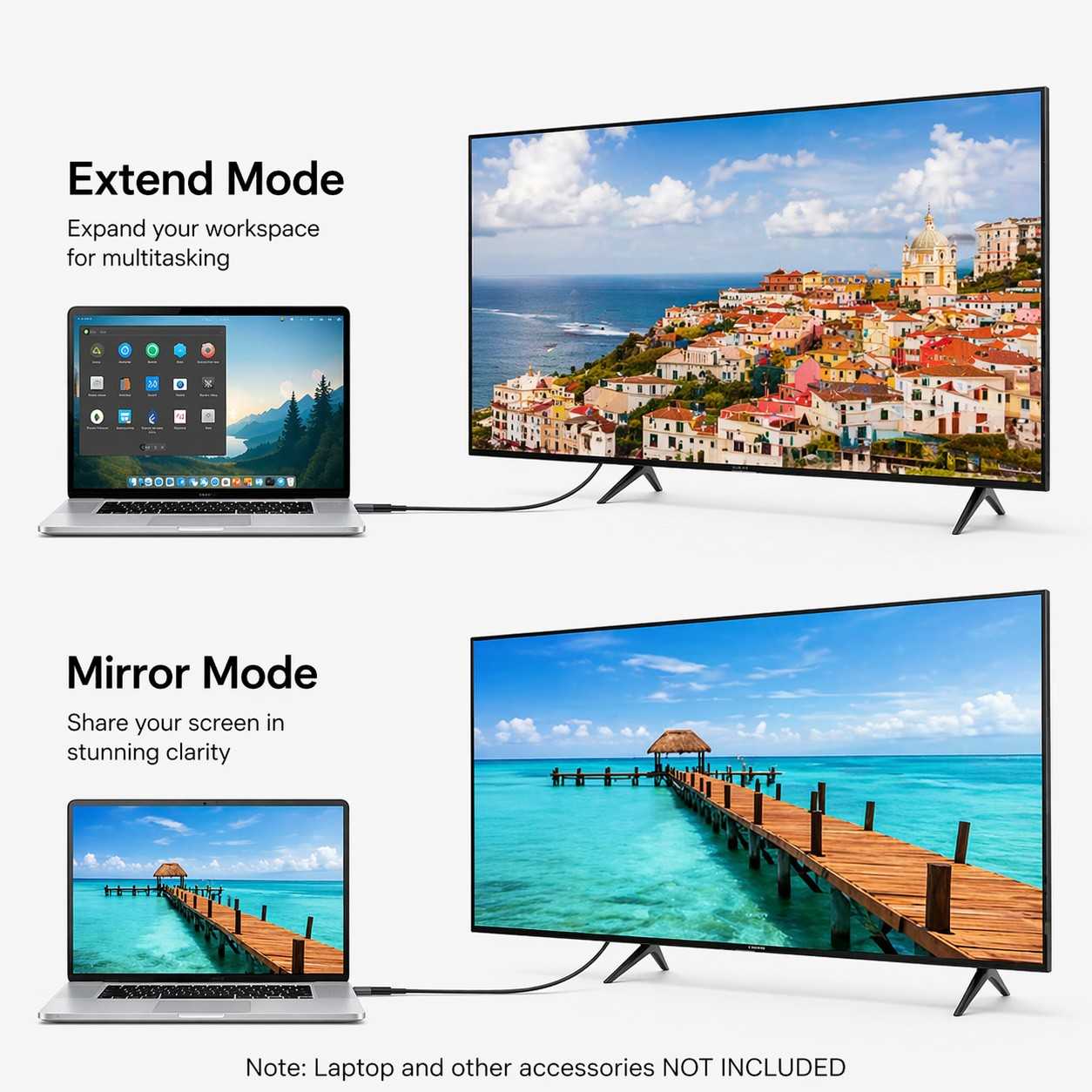 Cable USB C 3.1 a HDTV 2.0 Macho Full HD 4K XHD 60Hz TV Compatible con Sam Galax S21 S20 S10 S9 S8 Huaw P40 P30 P20
