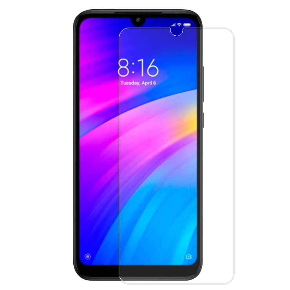 Protector de Pantalla para Xiaomi Redmi 7 Cristal Templado Plano 9H 2.5D 0,3mm Premium Vidrio Anti Golpes Arañazos