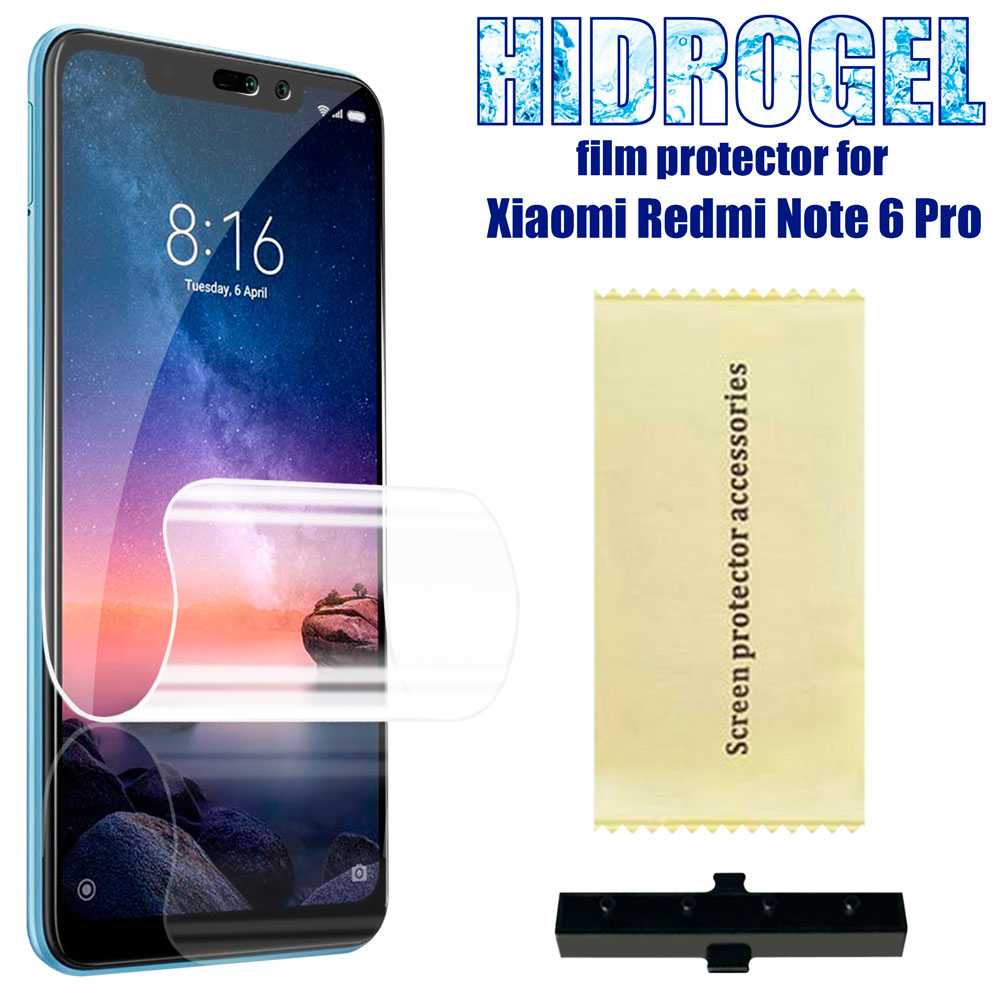 Protector de Pantalla TPU Hidrogel para Xiaomi Redmi Note 6 Pro Membrana Lámina Protectora Cubierta Antiarañazos
