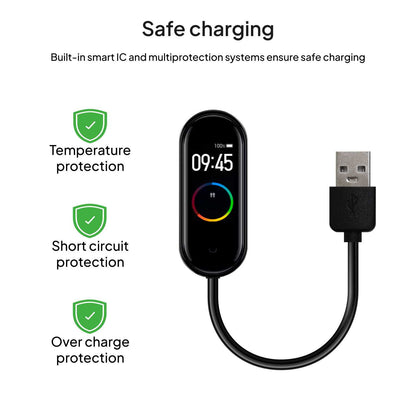 Cable Cargador USB 2 Pines con Muelle Dock Station para Xiaomi Mi Band 4 Negro Charging Charger Data Dock Replacement for Black