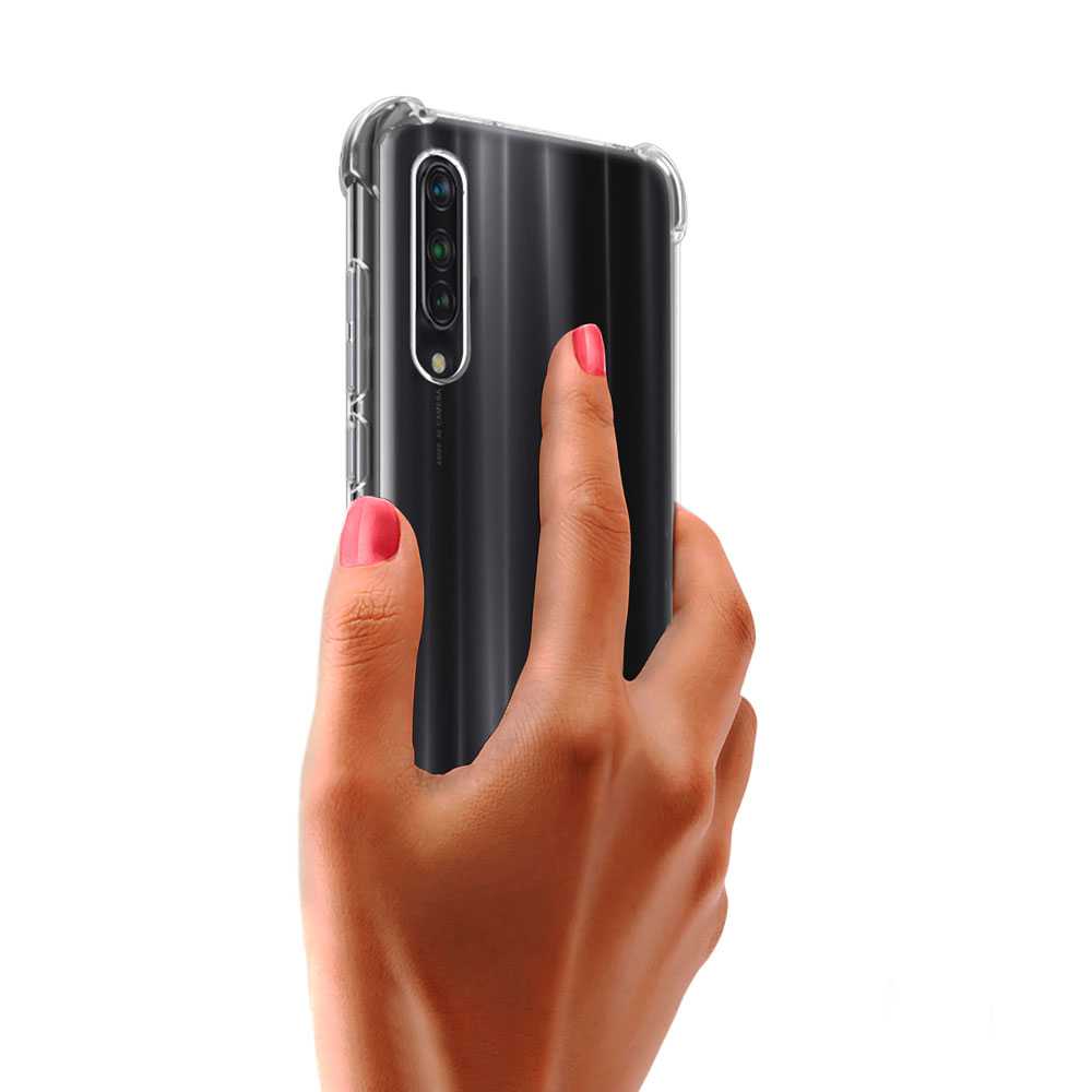 Funda TPU Gel ShockProof Bordes Reforzados Antichoques para Xiaomi Mi A3/CC9e Clear TPU Gel Silicone ShockProof Antishock Case
