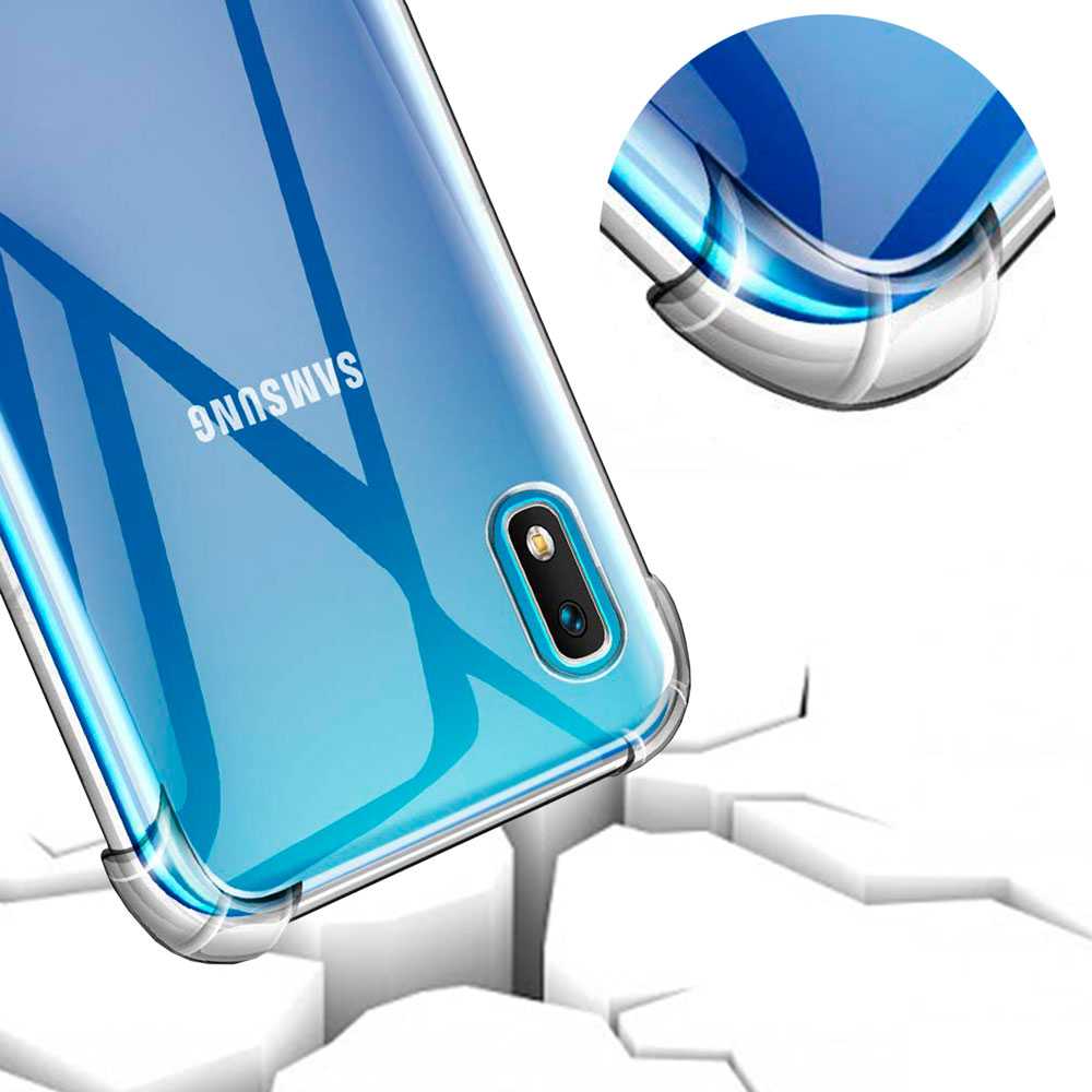 Funda de TPU para Samsung Galaxy A10 Esquinas Reforzadas ShockProof Anti Golpes Arañazos Silicona Carcasa Bumper