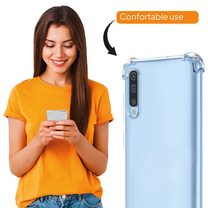 Funda de TPU para Samsung Galaxy A30S A50 A50S Esquinas Reforzadas ShockProof Anti Golpes Arañazos Silicona Bumper