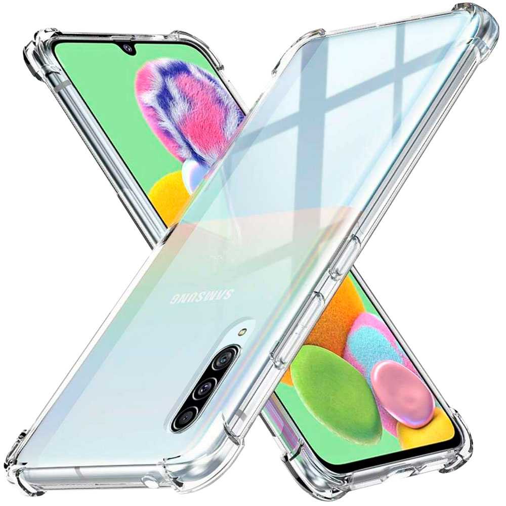 Funda de TPU para Samsung Galaxy A90 Esquinas Reforzadas ShockProof Anti Golpes Arañazos Silicona Carcasa Bumper
