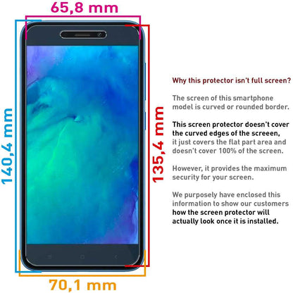 Protector de Pantalla para Xiaomi Redmi Go Cristal Templado 0,3mm 9H 2.5D Plano Vidrio Anti Golpes Arañazos Premium