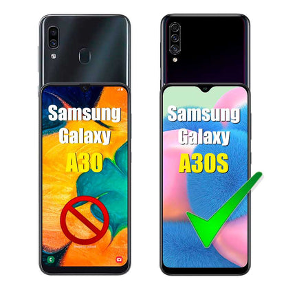 Protector de Pantalla Cristal Premium 9D Borde Negro Compatible con Samsung Galaxy A30S Vidrio Templado Antigolpes