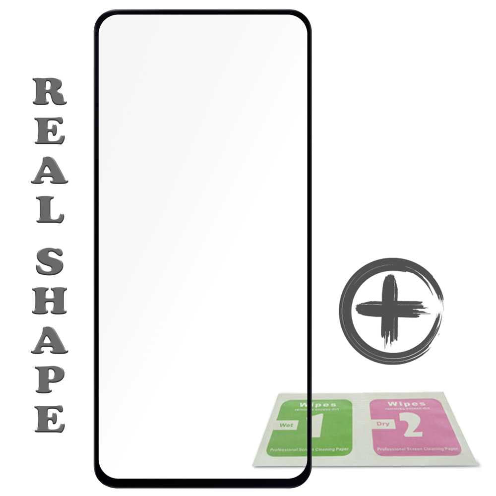 Protector de Pantalla para Samsung Galaxy A80 Cristal Templado 9H Vidrio Anti Golpes Arañazos Marco Borde Negro