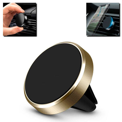 Mini Soporte Magnético para Rejilla de Coche Vehículo Ventilación Universal con Imán Potente Teléfono GPS color Oro