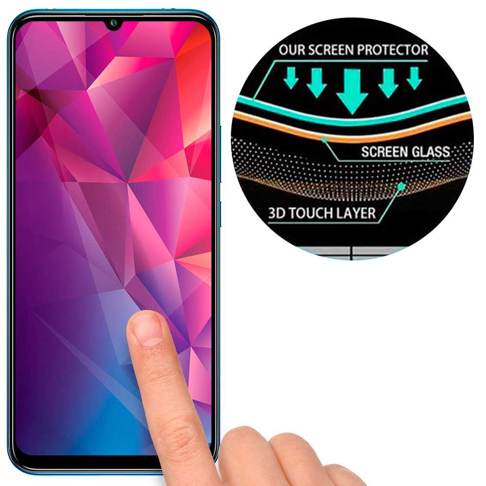 Protector de Pantalla para Xiaomi Mi 10 Lite 5G Cristal Templado 9H 9D Vidrio Anti Golpes Arañazos Marco Borde Negro