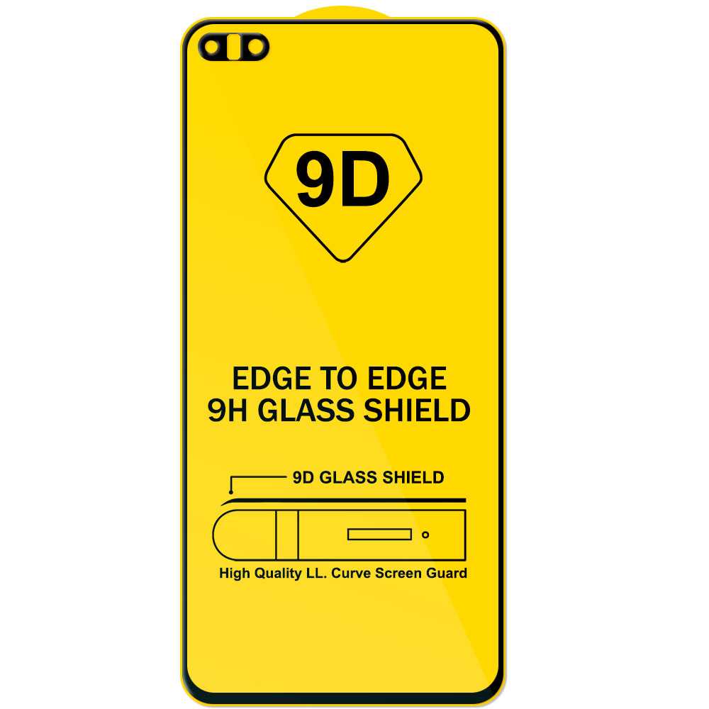 Protector de Pantalla para Huawei P40 Cristal Templado 9H 9D Vidrio Anti Golpes Arañazos Marco Borde Negro