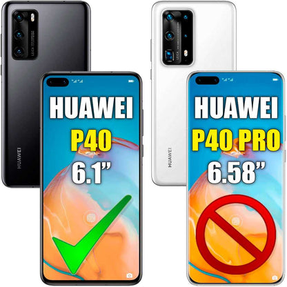Protector de Pantalla para Huawei P40 Cristal Templado 9H 9D Vidrio Anti Golpes Arañazos Marco Borde Negro