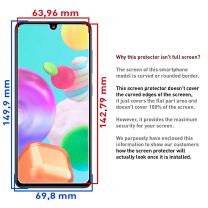 Protector de Pantalla para Samsung Galaxy A41 Cristal Templado Premium 9H 2.5D 0.3mm Vidrio Plano Anti Golpes Arañazos