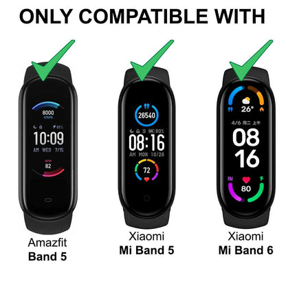Correa de Repuesto Compatible con Xiaomi Mi Band 6 5 Amazfit Band 5 Negra Recambio Silicona Suave Flexible Pulsera Brazalete
