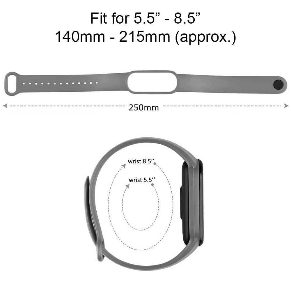 Correa de Repuesto Compatible con Xiaomi Mi Band 6 5 Amazfit Band 5 Negra Recambio Silicona Suave Flexible Pulsera Brazalete