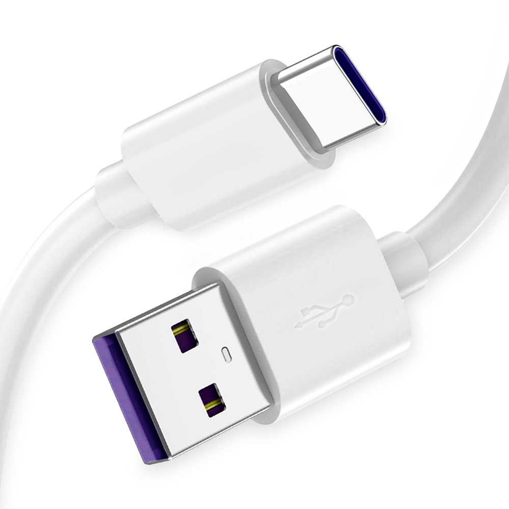 Cable USB Tipo C 1,5m 3.8A 100BA Blanco de Carga y Datos Cargador Rápido Quick Charge para Smartphones Tablets