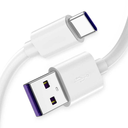 Cable USB Tipo C 1,5m 3.8A 100BA Blanco de Carga y Datos Cargador Rápido Quick Charge para Smartphones Tablets