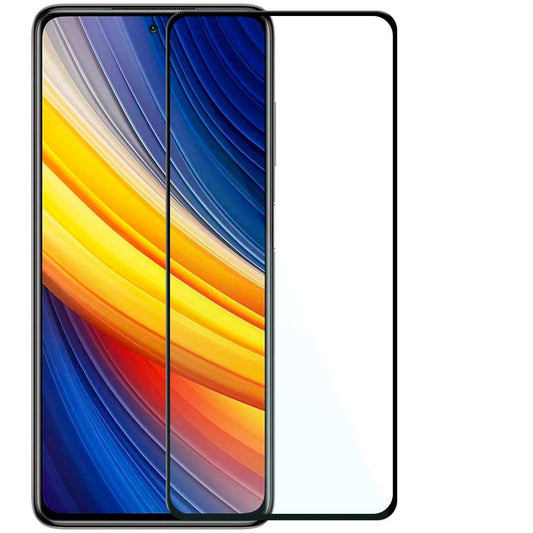 Protector de Pantalla para Xiaomi Pocophone POCO X3 NFC/PRO Cristal Templado 9H 9D Vidrio Antigolpes Marco Borde Negro
