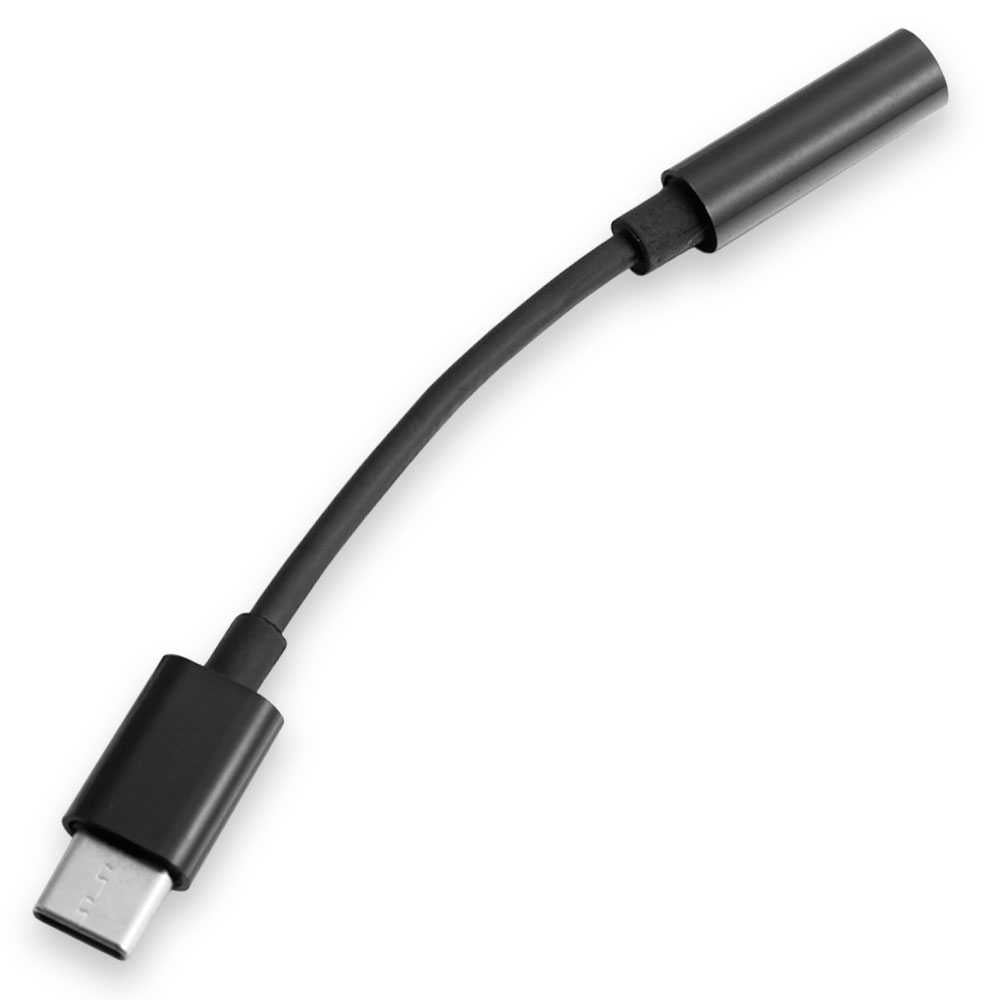 Adaptador de Conector USB Tipo C Macho a Jack 3.5mm TRRS OMTP Hembra Negro Mini Cable Conversor Audio Sonido Estéreo