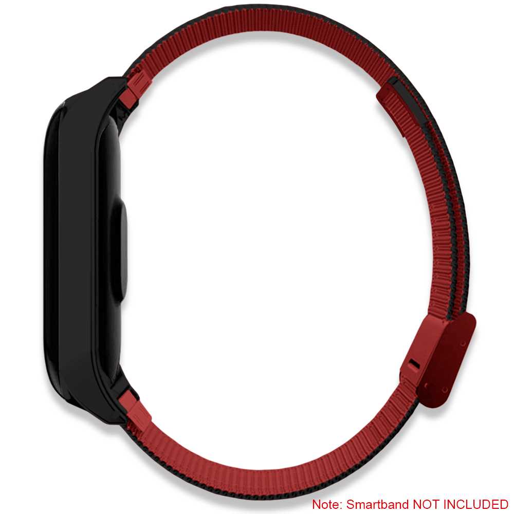 Correa Metálica Compatible con Xiaomi Mi Smart Band 5 6 Rojo Negro Pulsera de Recambio Repuesto Acero Inox Brazalete