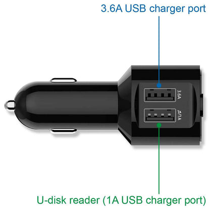 Adaptador BT28 Negro Transmisor Bluetooth Enchufe Mechero Coche 2 Puertos USB para Lector U Disk Pendrive MP3