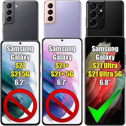 Funda Protectora de TPU Compatible con Samsung Galaxy S21 Ultra/5G Flexible Esquinas Reforzadas Antigolpes Bumper