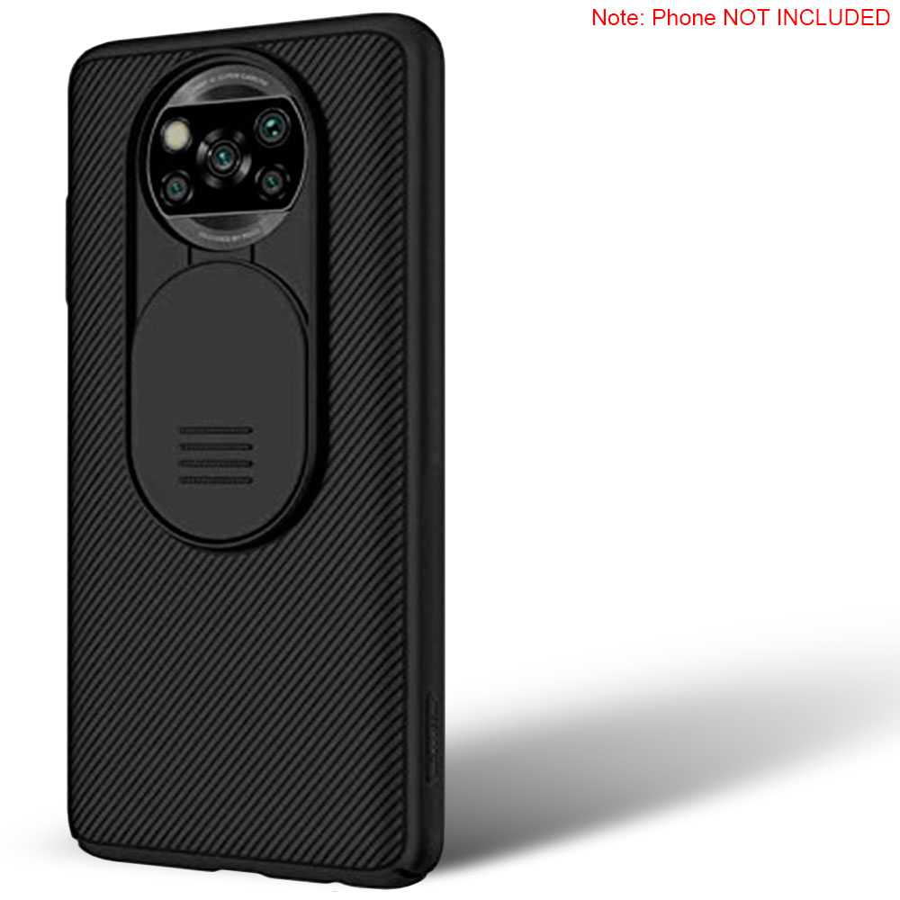 Funda Protectora Compatible con Xiaomi POCO X3/PRO/NFC Negra Carcasa Tapa Deslizante Bumper Protección para Cámara