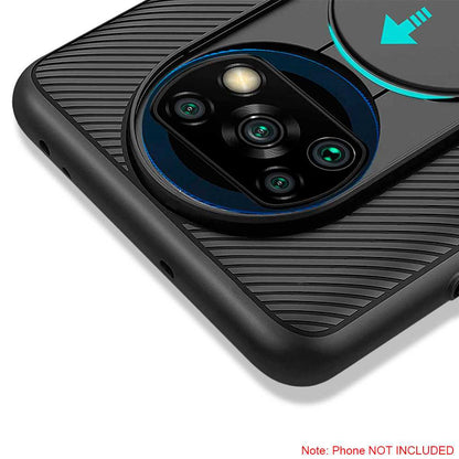 Funda Protectora Compatible con Xiaomi POCO X3/PRO/NFC Negra Carcasa Tapa Deslizante Bumper Protección para Cámara