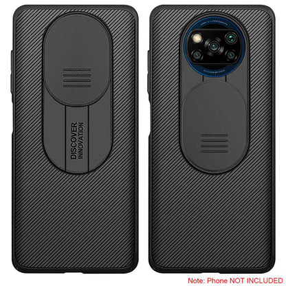Funda Protectora Compatible con Xiaomi POCO X3/PRO/NFC Negra Carcasa Tapa Deslizante Bumper Protección para Cámara