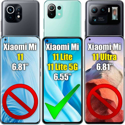 Protector de Pantalla Cristal Templado Premium Compatible con Xiaomi Mi 11 Lite/5G Vidrio Plano 9H AntiGolpes Arañazos