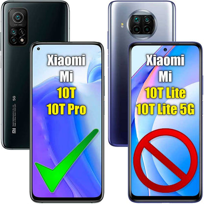 Protector de Pantalla Cristal Templado Premium Compatible con Xiaomi Mi 10T/Xiaomi Mi 10T Pro Vidrio Plano Anti Golpes
