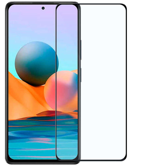 Protector de Pantalla Marco Negro Compatible con Xiaomi Redmi Note 10 PRO/MAX Cristal Templado 9H 9D Vidrio Antigolpes