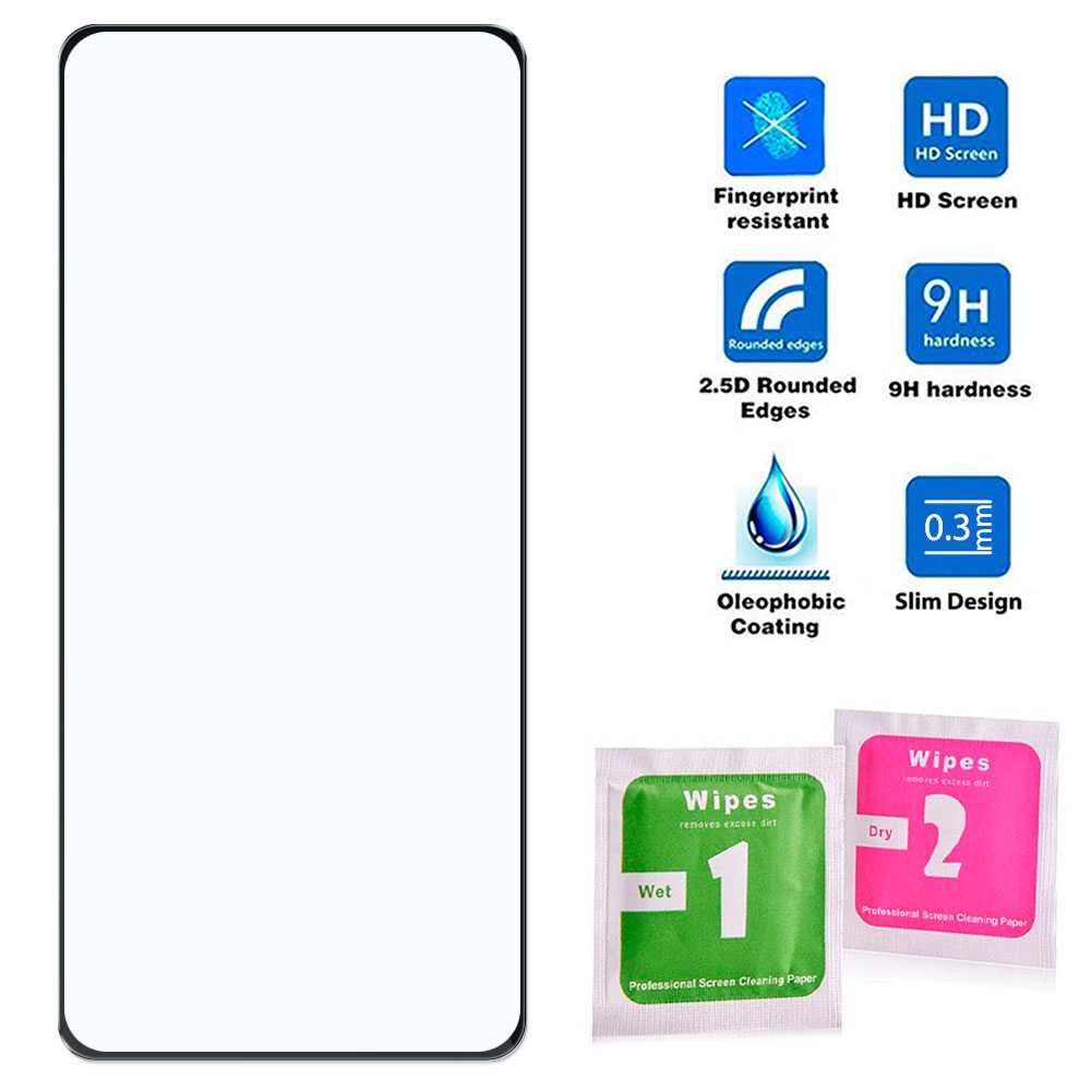 Protector de Pantalla Marco Negro Compatible con Xiaomi Redmi Note 10 PRO/MAX Cristal Templado 9H 9D Vidrio Antigolpes