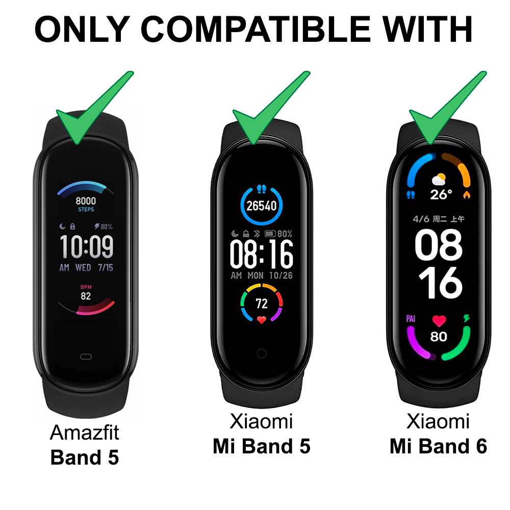 8 Correas de Repuesto Compatibles con Xiaomi Mi Band 6 5 Amazfit Band 5 Recambio Silicona Suave Flexible Pulsera Bracalete
