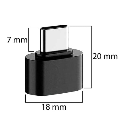 Adaptador OTG Conversor de USB 3.0 A Tipo C H/M Negro Convertidor para Ordenador Portátil Teléfono Tablet Smartphone