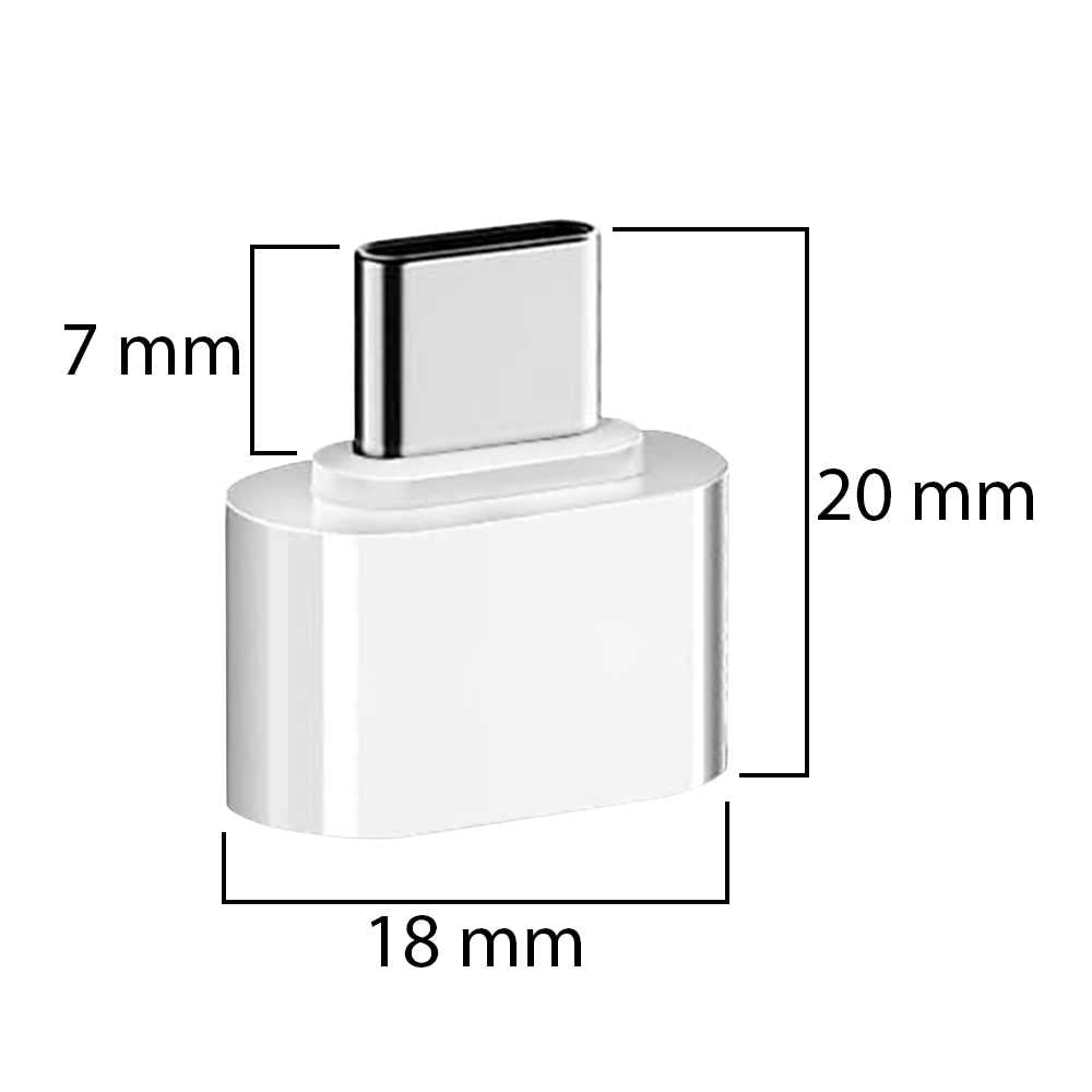 Adaptador OTG Conversor de USB 3.0 A Tipo C H/M Blanco Convertidor para Ordenador Portátil Teléfono Tablet Smartphone